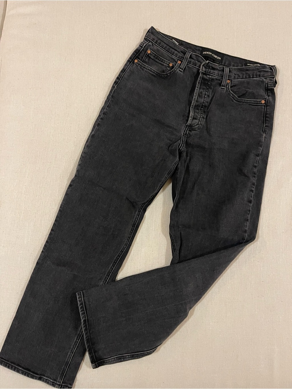 Denim Forum Women's Black Ankle Jeans - Cropped Straight